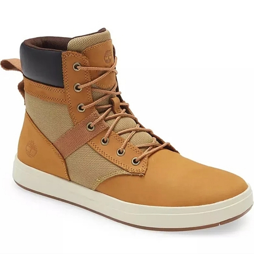 🆕️ TIMBERLAND Davis Square L/F Boot Wheat Nubuck Leather MEN'S SIZE: 13